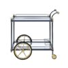Cyrus - Clear Glass Serving Cart - Black / Gold - Image 2