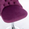 Swivel Velvet Barstools, Adjusatble Seat Height 1712PP (Set of 2) - Purple - Image 12