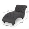 Chaise Lounge With Button Tufted Diamon Stitch - Charcoal - Image 4
