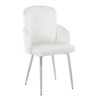 Dahlia - Contemporary Dining Chair (Set of 2) - Chrome / Cream - Image 2
