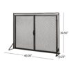 Samantha - Iron Fireplace Screen Modern Design With Easy Access Doors - Black - Image 3