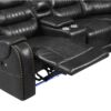 Manual Reclining Sectional Sofa Set L Shaped Symmetrical Motion Sofa Corner Couch Sets With Storage Boxes, 4 Cup Holders And LED Light Strip For Living Room - Black - Image 22