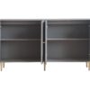 Modern Lacquered 4 Door Wooden Cabinet Sideboard Buffet Server Cabinet Storage Cabinet, For Living Room, Entryway, Hallway, Office, Kitchen And Dining Room - Gray - Image 13