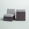 Armless - Patio Chair With Cushions (Set of 2) - Brown - Image 3