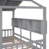 Twin Size House Bed With 2 Drawers, Kids Bed With Storage Shelf - Gray - Image 11