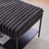 Upholstered Ottoman Coffee Table Foot Rest With Metal Legs And Wooden Storage Shelf - Charcoal - Image 8