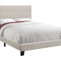 Full Size Bed, Upholstered, Transitional - Beige