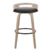 Cassis - Mid-Century Modern Fixed Height Barstool With Swivel With Round Footrest (Set of 2) - Light Gray / Black - Image 5