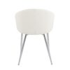 Claire - Contemporary / Glam Chair (Set of 2) - Chrome / White - Image 5