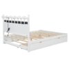 Queen Size Storage Platform Bed, With 2 Big Drawers, Twin Long Size Trundle, One Set Of Sockets & USB Ports - White - Image 4