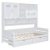 Twin Size Daybed With 2 Drawers And All In One Cabinet And Shelf - White - Image 4