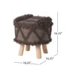 Roja - Handcrafted Wool & Cotton Foot Stool With Eucalyptus Wood Frame - Dark Brown - Image 9