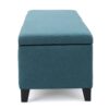 Storage Ottoman Bench With Polyester Upholstery And Wood Frame - Teal - Image 13