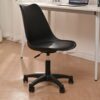 Pp With Wheels Adjustable Height Office Chair For Study, Modern Armless Swivel Plastic Chair For Living Room - Black - Image 5