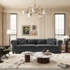 3 In 1 Pull Out Sofa Bed, Convertible Sleeper Sofa Bed, King Size Sofa Bed, Chaise Lounge, Velvet T3 Seater Sofa With Movable Ottoman, Tufted Design - Gray - Image 6