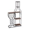 11 Bottle Wine Bakers Rack, 5 Tier Freestanding Wine Rack With Hanging Wine Glass Holder And Storage Shelves, Wine Storage Home Bar For Liquor And Wine Storage for Kitchen, Dining Room - Antique Brown / Black - Image 4