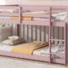 Twin Over Twin Floor Bunk Bed - Pink - Image 7