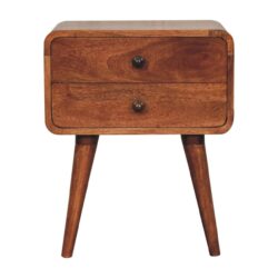 Curved Bedside Table - Caramel