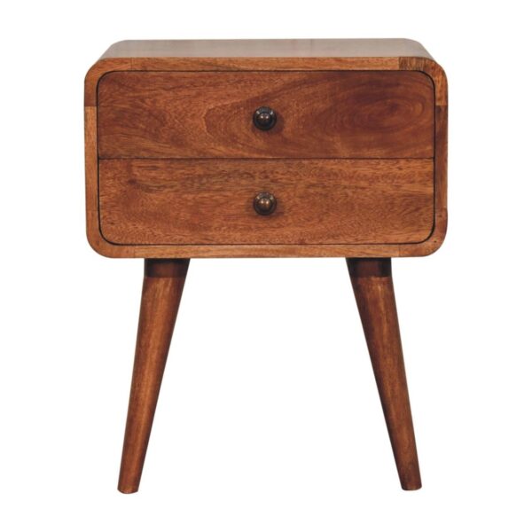 Curved Bedside Table - Caramel