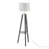 Compass - Mid-Century Modern Floor Lamp With Shelf - Black / Silver / Gray - Image 4