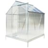6.3'x6.2'x7' Polycarbonate Greenhouse, Heavy Duty Outdoor Aluminum Walk-In Green House Kit With Rain Gutter, Vent And Door For Backyard Garden - Aluminium - Image 7