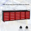 Workbench With Storage Drawers (25 Drawers) - Red - Image 4