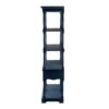 4 Tiered Wooden Shelf With Two Drawers, Farmhouse Wood Bookcase Display Storage Shelf Etageres - Antique Navy Blue - Image 9