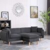 Brayden - Fabric Sectional Sofa Chaise - Dark Gray - Image 6