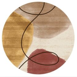Rabbit - Washable Non - Slip Round Rug - Ivory / Gold
