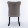 Nikki - Modern, High-End Tufted Solid Wood Contemporary Velvet Upholstered Dining Chair With Wood Legs Nailhead Trim (Set of 2) - Gray - Image 7