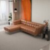 Addison - Left Sectional Leather Sofa - Cognac - Image 9