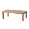 Acacia Wood Loveseat And Coffee Table Set With Cushions - Brown - Image 9