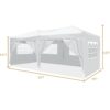 10'X20' Folding Canopy With 6 Removable Sidewalls Outdoor Event Shelter UPF 50+ Gazebo Portable Tents For Parties Beach Camping Wedding Ez Pop Up Canopy - White - Image 5