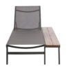 Waterloo - Chaise Lounge With Attached Wood Side Table (Set of 2) Adjustable Eucalyptus Wood And - Gray / Black - Image 5