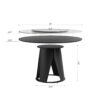 Modern 59'' Sintered Stone Dining Table With Round Turntable And Metal Pedestal 6 Person Set - White - Image 3
