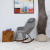 Chloe - Mid-Century Modern Rocker Livingroom And Bedroom Chair - Brown / Gray / Light Gray - Image 5