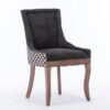 Ultra Side Dining Chair, Thickened Fabric Chairs With Neutrally Toned Solid Wood Legs, Bronze Nail Head (Set of 2) - Blue - Image 4