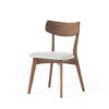 5 Piece Mid Century Dining Set With Walnut Frame And Upholstered Dining Chairs - Light Beige / Brown - Image 10