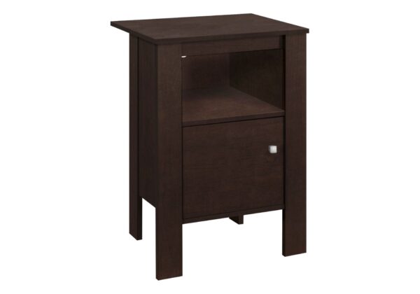 Accent Nightstand Side Table, Storage, Transitional - Espresso