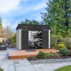 10 Ft. W X 7 Ft. D Plastic Storage Shed With Floor - Black / Gray - Image 2