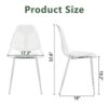 Stylish Ergonomic Dining Chair With Metal Legs And Transparent Seat Cushion (Set of 3) - Silver / Transparent - Image 5