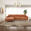 Ella - L-Shaped Left Sectional Couch - Cognac - Image 3