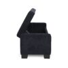 Textured Fabric Ottoman Bench With Hinged Lid - Dark Blue - Image 14