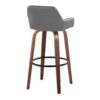 Daniella - Contemporary Fixed Height Barstool With Swivel And Round Footrest (Set of 2) - Walnut / Gray - Image 4