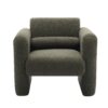 Modern Accent Chair Lambskin Sherpa Upholstered Comfy Reading Arm Chair Soft Padded Armchair With Back And Pillow For Living Room - Seaweed Green - Image 10