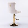 Thick Golden Swivel Velvet Barstools Adjusatble Seat Height From 27-35", Modern Upholstered Bar Stools With Backs Comfortable Tufted For Home Pub And Kitchen Island (Set of 2) - Beige - Image 5
