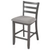 5 Piece Wooden Counter Height Dining Set With Padded Chairs, Storage Shelving - Gray - Image 9