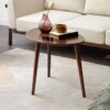 Center Table Low Table 100% Solid Oak Wood Top Plate Desk Pebble Shaped Natural Wooden Coffee Table - Walnut - Image 11
