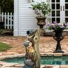 Decorative 3 Tier Tree Trunk Fountain With Lights And Pump - Brown - Image 7