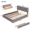 Queen Size Upholstered Platform Bed With 2 Drawers And 1 Twin Long Trundle - Light Gray - Image 23
